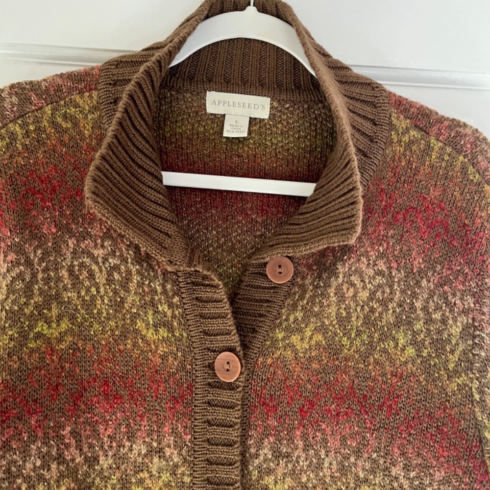 Appleseed's Winter Button Down Sweater Large - image 2